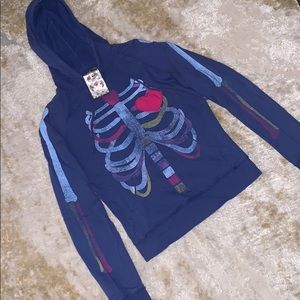 Skeleton blue hoodie